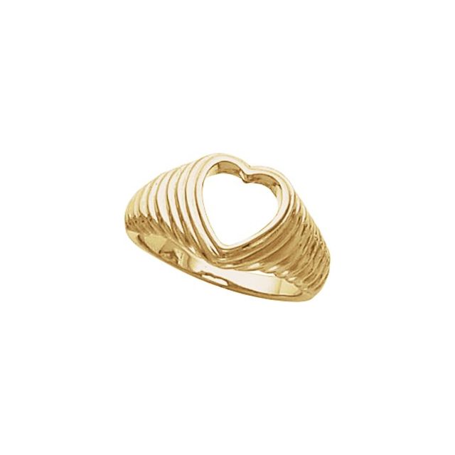 14K Yellow Heart Ring