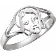 Sterling Silver Face Of Jesus Ring