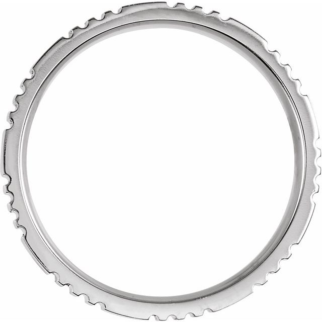 14K White 5 mm Grooved Band with Satin Finish Size 10