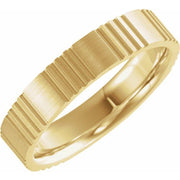 14k Yellow 5 Mm Grooved Band With Satin Finish Size 11.5