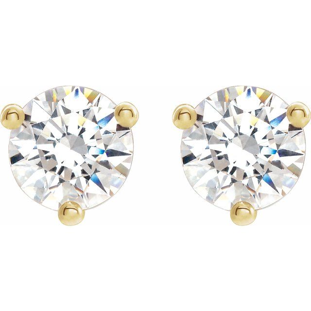 14K Yellow 6 mm Round Stuller Lab-Grown Moissanite™ Earrings