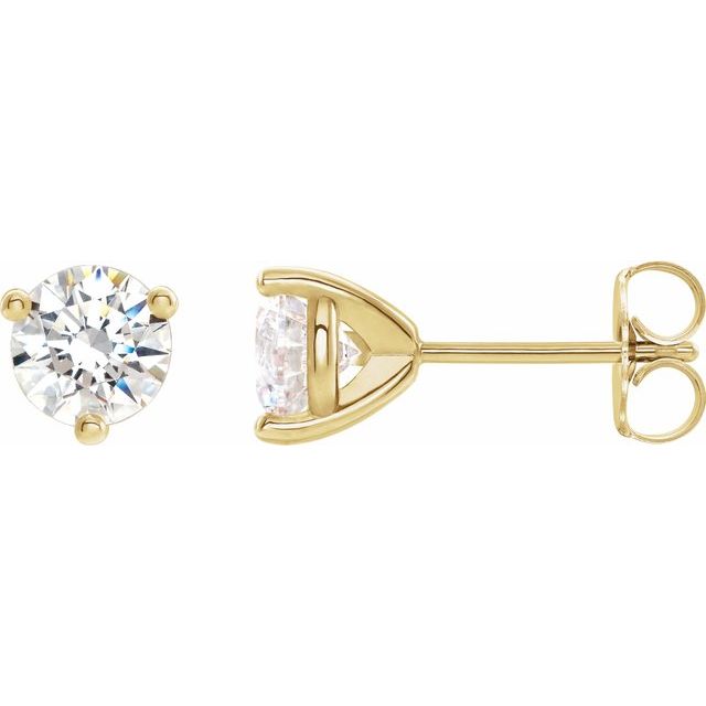 14K Yellow 6 mm Round Stuller Lab-Grown Moissanite™ Earrings