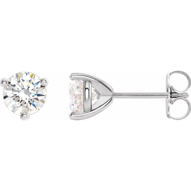 14K White 8 mm Round Stuller Lab-Grown Moissanite™ Earrings