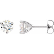 14K White 7.5 mm Round Stuller Lab-Grown Moissanite™ Earrings