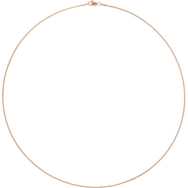 14K Rose 1 mm Wheat 24' Chain