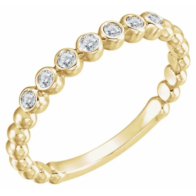 14k Yellow 1/8 Ctw Natural Diamond Stackable Ring