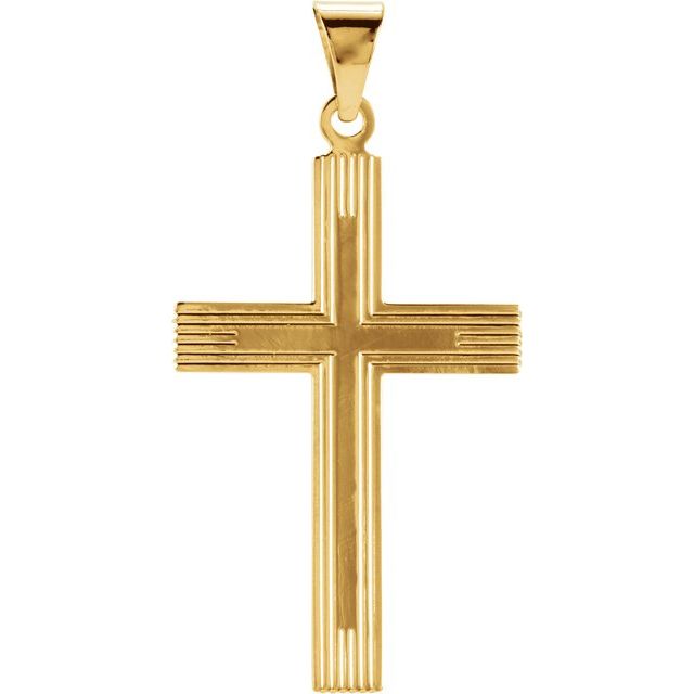 14K Yellow Cross Pendant