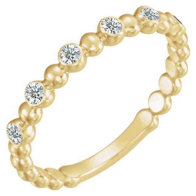 14k Yellow 1/8 Ctw Natural Diamond Stackable Ring