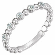 14k White 1/8 Ctw Natural Diamond Stackable Ring