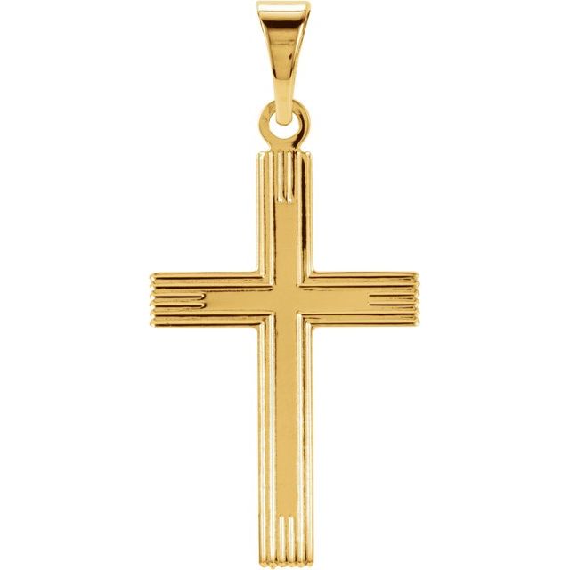 14K Yellow Cross Pendant