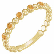 14k Yellow Natural Citrine Stackable Ring