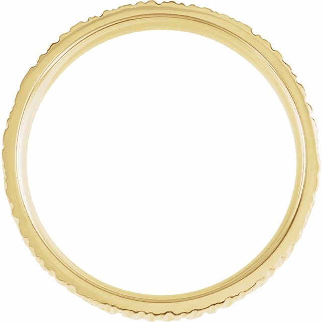18K Yellow 6 mm Tree Bark Pattern Band  Size 8.5