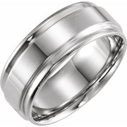 Sterling Silver 8 mm Flat Edge Band Size 10.5