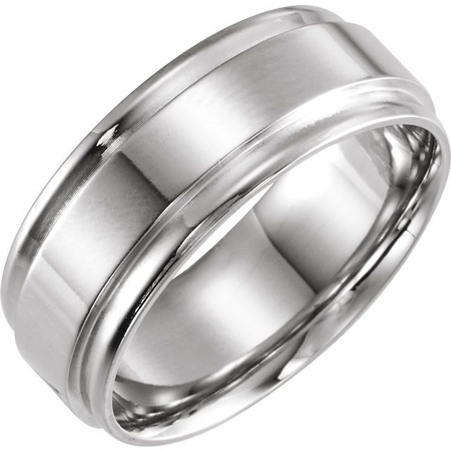 Sterling Silver 8 mm Flat Edge Band Size 10.5