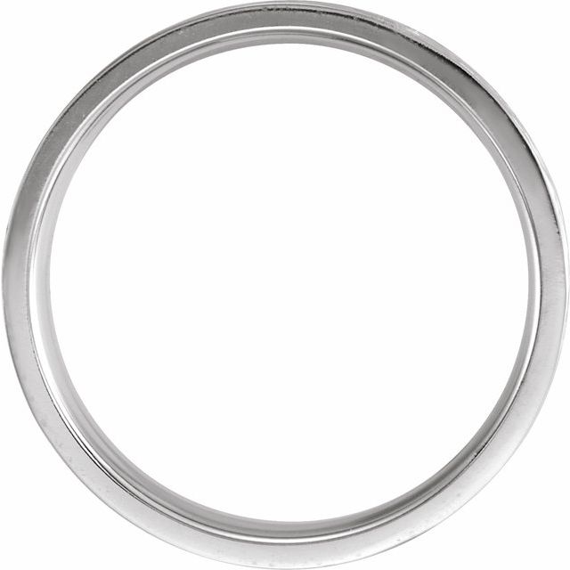 14K White 6 mm Tree Bark Pattern Band Size 7