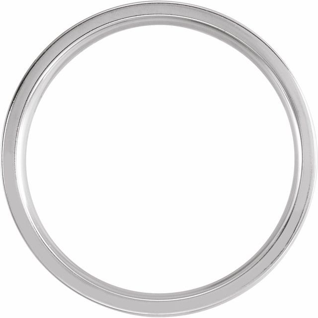 14K White 8 mm Ridged Band Size 12