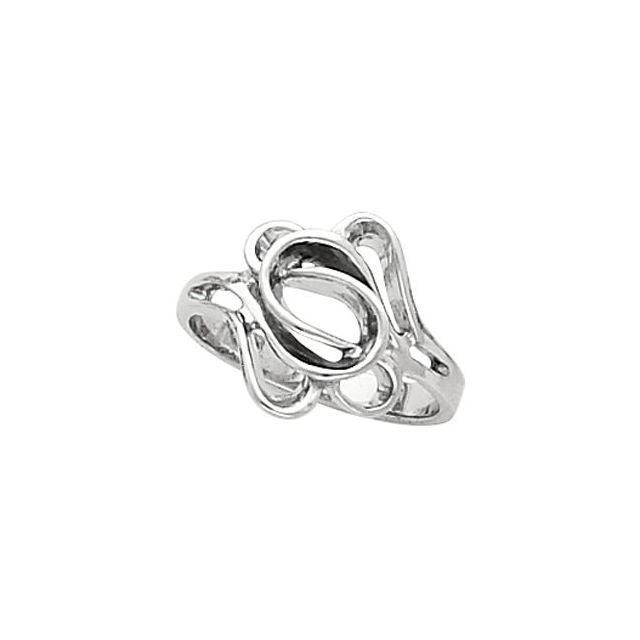 14K White Freeform Ring