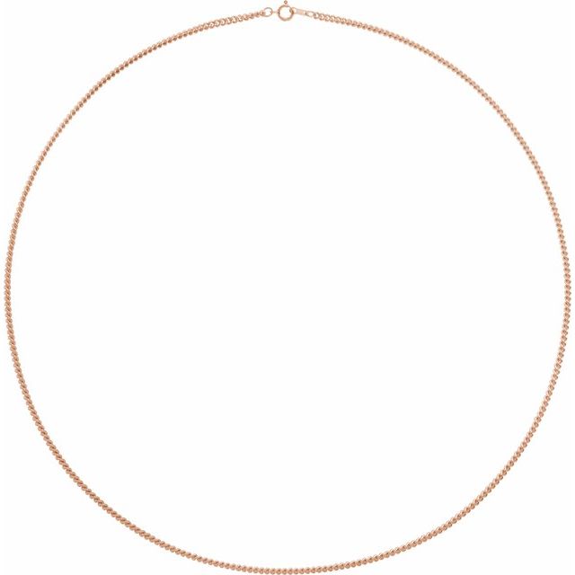 14K Rose 2.25 mm Curb 20' Chain