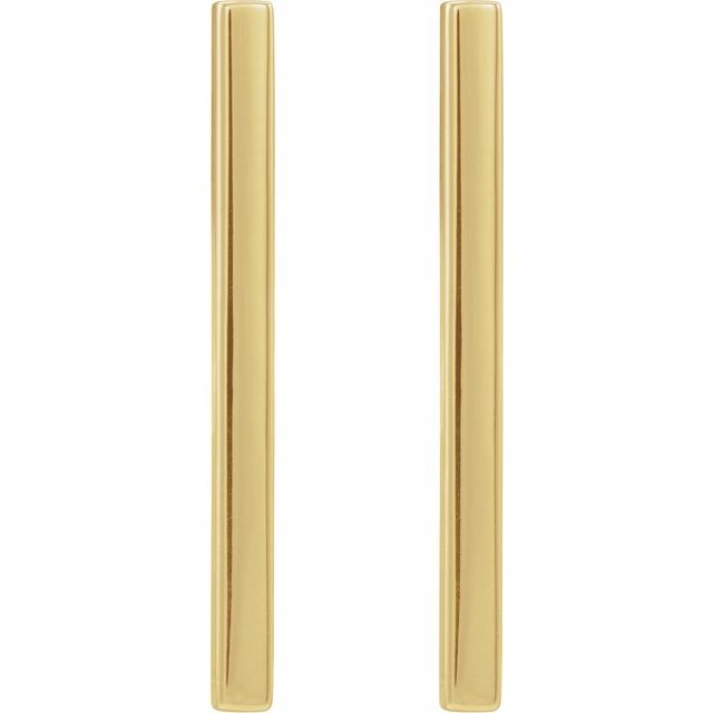 14K Yellow Bar Earrings