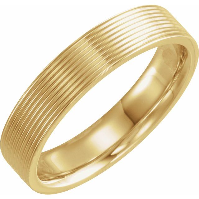 14k Yellow 5 Mm Ridged Band Size 8