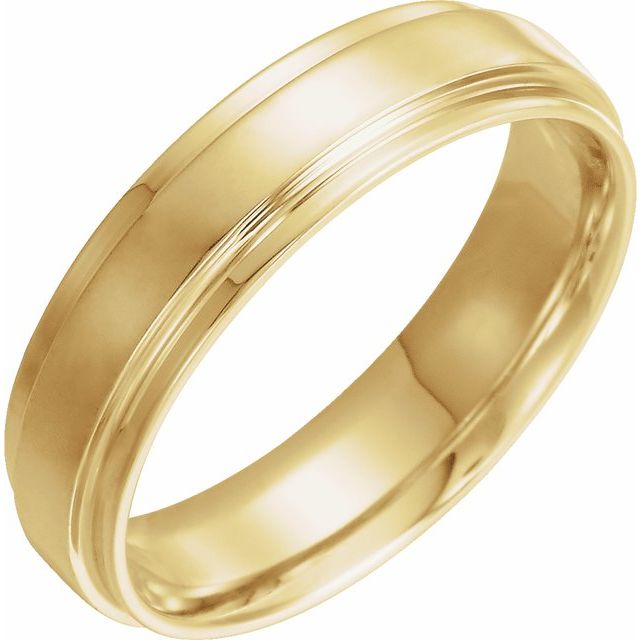14K Yellow 5 mm Flat Edge Band Size 9