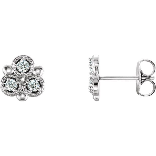 14K White 1/5 CTW Natural Diamond Earrings