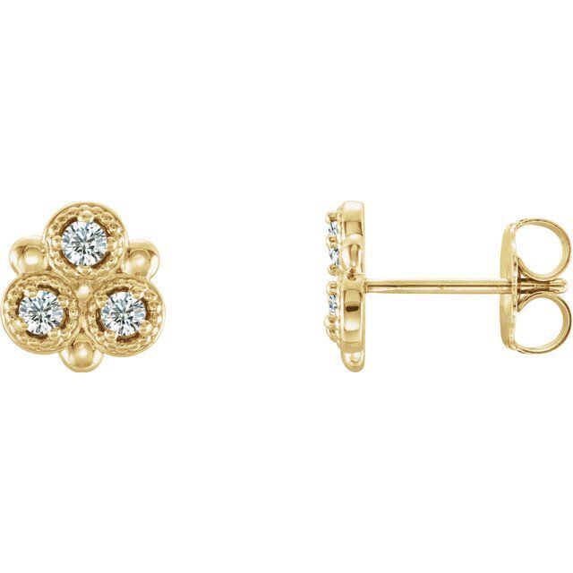 14K Yellow 1/5 CTW Natural Diamond Earrings