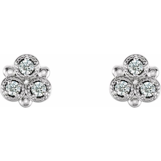 14K White 1/5 CTW Natural Diamond Earrings