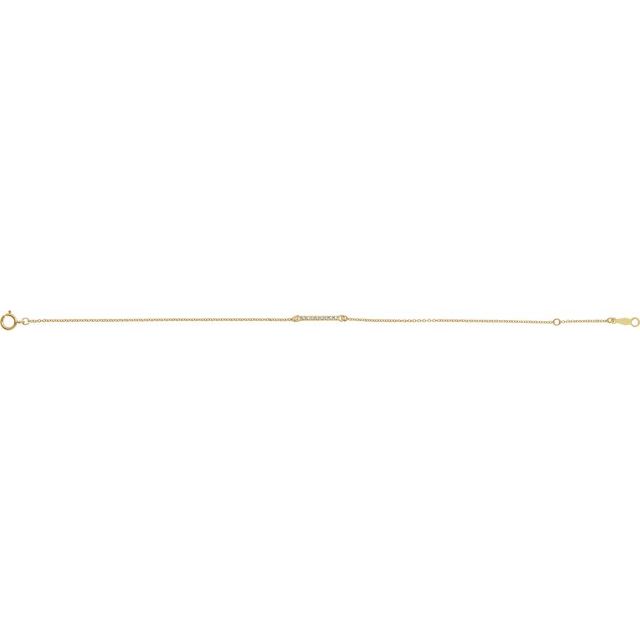 14K Yellow .07 CTW Natural Diamond Bar 6 1/2-71/2' Bracelet