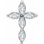 14K White 1/3 CTW Natural Diamond Cross Pendant
