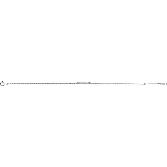 14K White .07 CTW Natural Diamond Bar 6 1/2-71/2' Bracelet