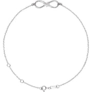 14K White 1/8 CTW Natural Diamond Infinity 6 1/2-7 1/2' Bracelet