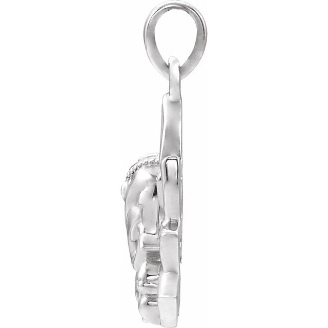 Sterling Silver 19.3x15.7 mm Ganesha Pendant