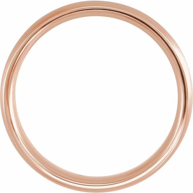 14K Rose/White/Rose 6 mm Half Round Band with Satin Finish Size 8.5