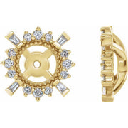 14K Yellow 1/6 CTW Natural Diamond Halo-Style Earring Jackets with 4.9 mm ID