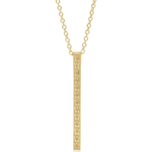14K Yellow Sculptural-Inspired Bar 16-18' Necklace