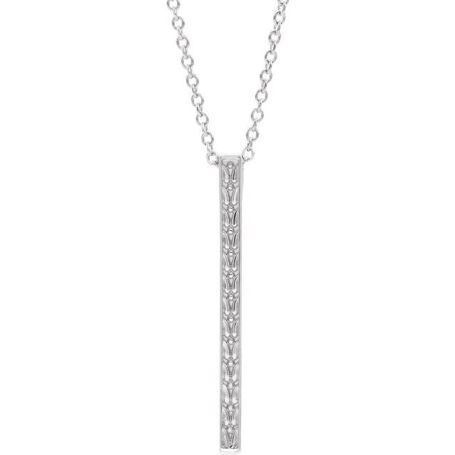 14K White Sculptural-Inspired Bar 16-18' Necklace