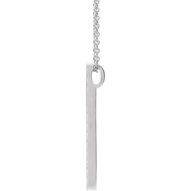 14K White Sculptural-Inspired Bar 16-18' Necklace