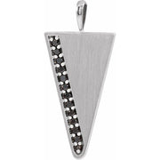 14K White 1/6 CTW Natural Black Diamond Triangle Pendant