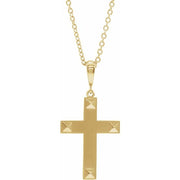 14K Yellow Cross 18' Necklace