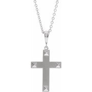 14K White Cross 18' Necklace