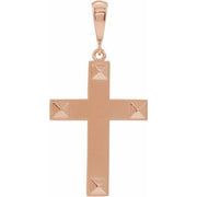 14k Rose Cross Pendant