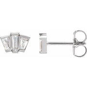 14K White 1/3 CTW Natural Diamond Geometric Cluster Earrings