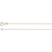 14K Rose 1 mm Curb 16' Chain