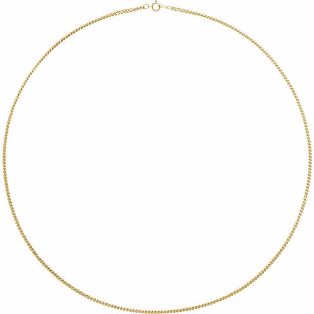 14K Yellow 2.25 mm Curb 20' Chain