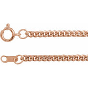 14K Rose 2.25 mm Curb 18' Chain
