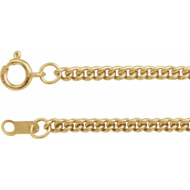 14K Yellow 2.25 mm Curb 24' Chain