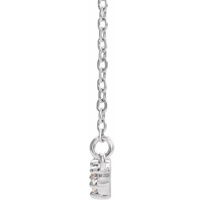 14K White 1/3 CTW Natural Diamond Scattered Bar 18' Necklace
