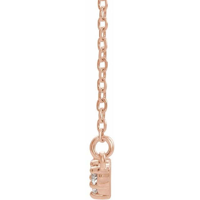 14K Rose 1/3 CTW Natural Diamond Scattered Bar 18' Necklace