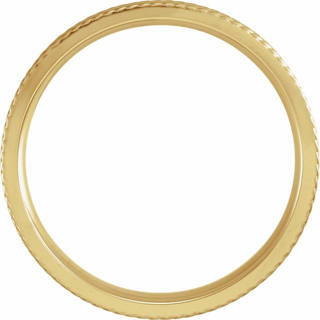 14k Yellow 5 Mm Grooved Band With Rope Edge Size 11